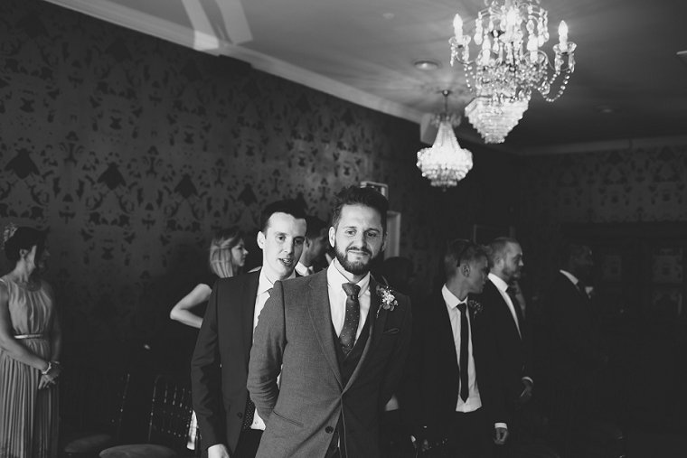 Groom waiting for the bride at The Bell Inn in Ticehurst