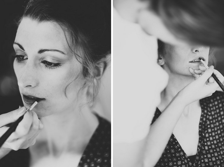 Bride having her make up done