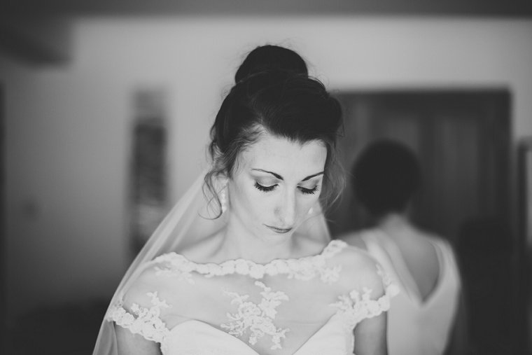 Bride before her Ratsbury Barn Wedding