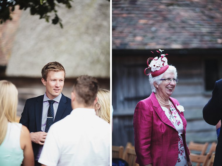 Wedding guests at Ratsbury Barn