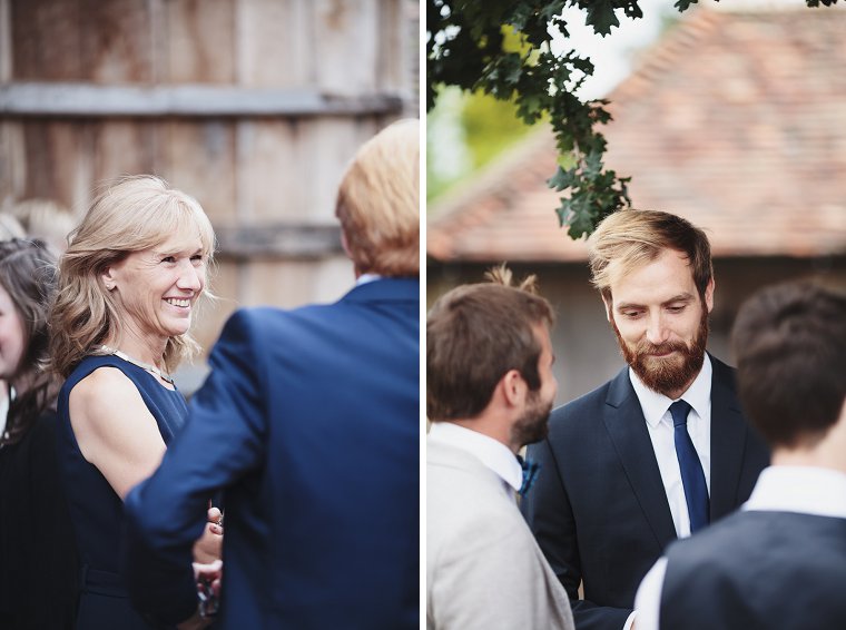 Wedding guests laughimng
