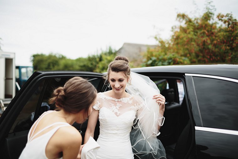 Bride arriving for her wedding