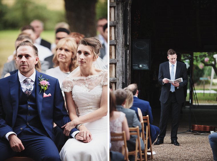 Bride and Minister at Ratsbury Barn