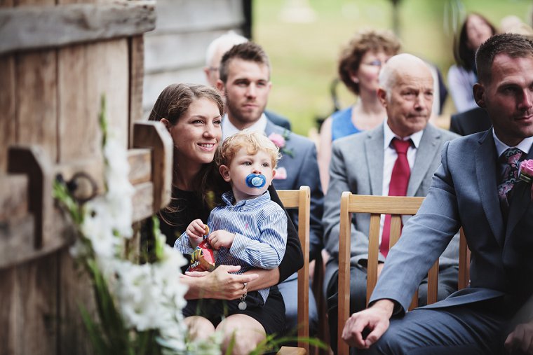 Wedding guest smiling