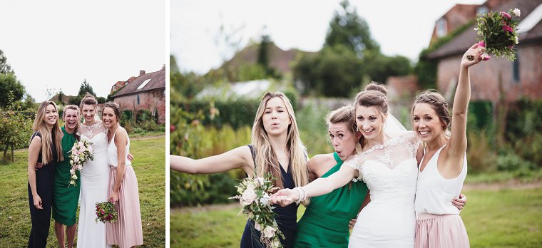 Bride and friends at Ratsbury Barn