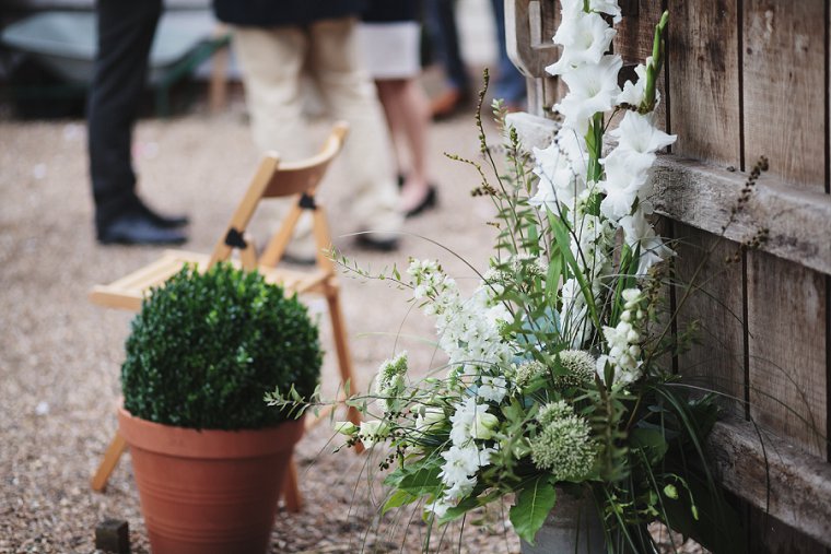 Wedding flower detail at Ratsbury Barn