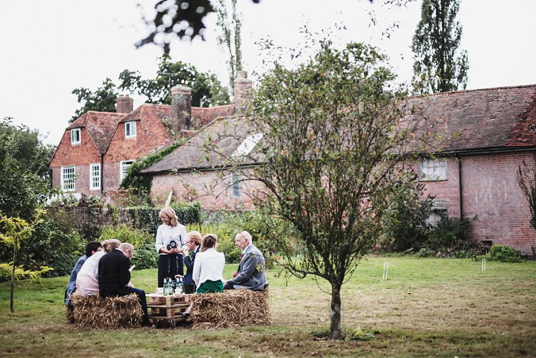 Wedding guests at Ratsbury Barn