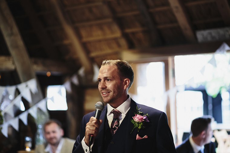 Groom giving his speech at Ratsbury Barn