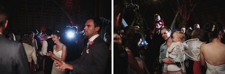 Wedding guests dancing