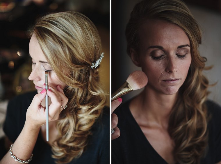 Bride having her make up done