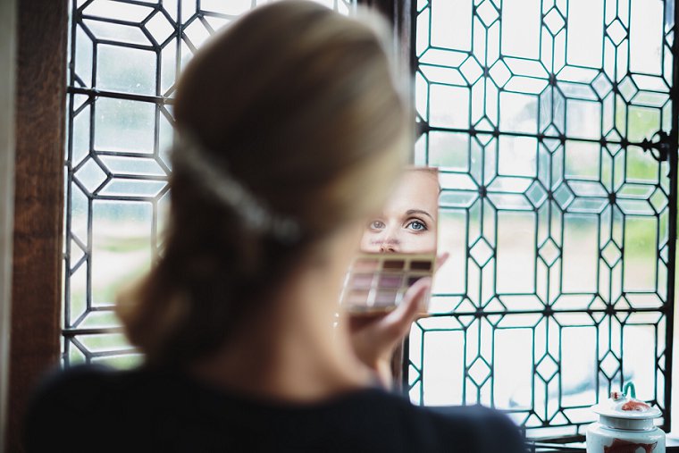 reflection of bride in a mirror