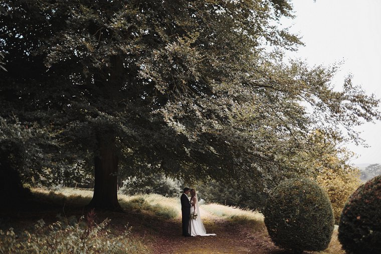 Bride and Groom Portrait under large tree