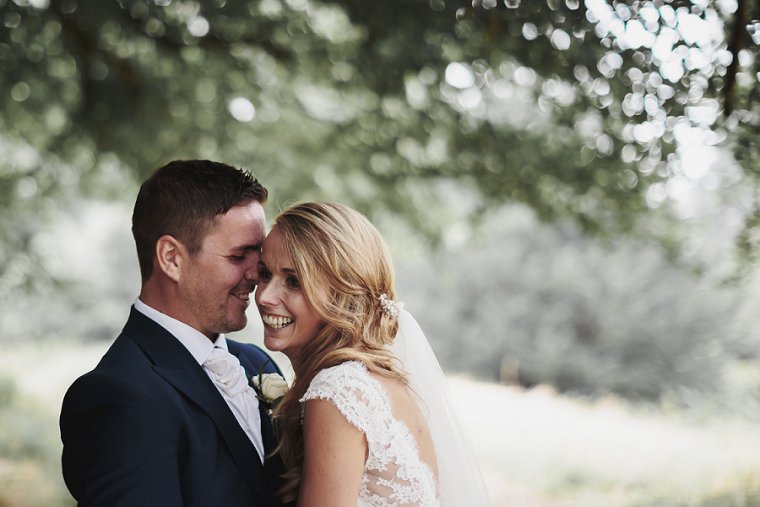 Bride and Groom laughing together
