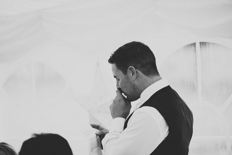 Groom emotional during his wedding speech