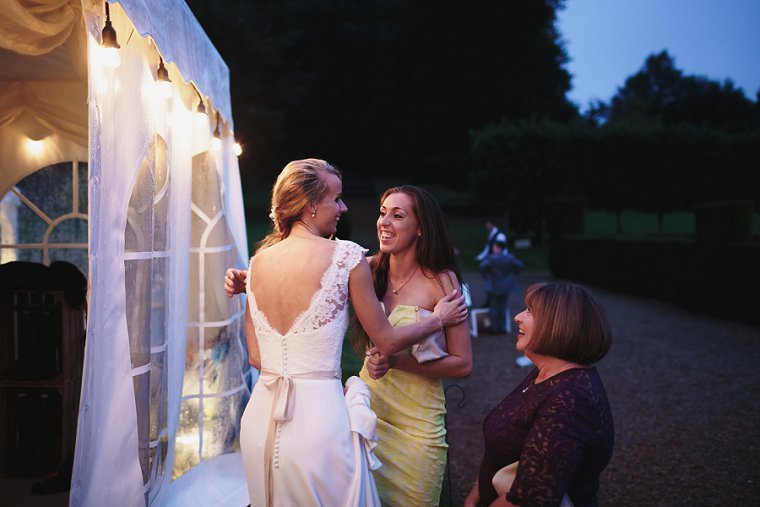 Bride hugging one of her guests