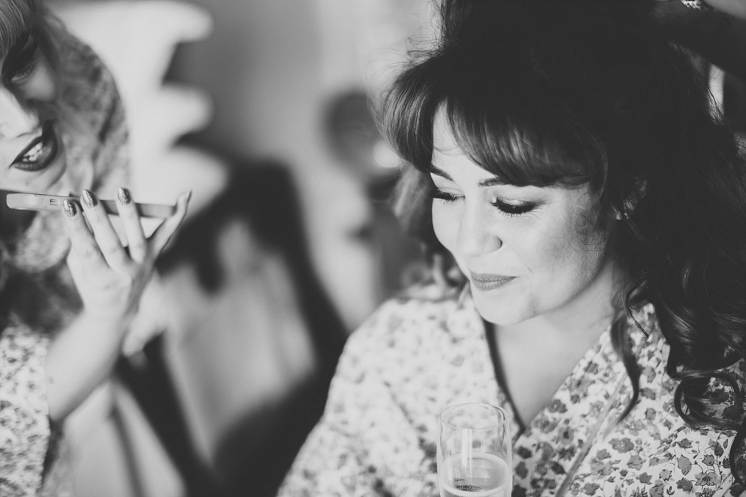 Bride getting ready at the george hotel in Rye