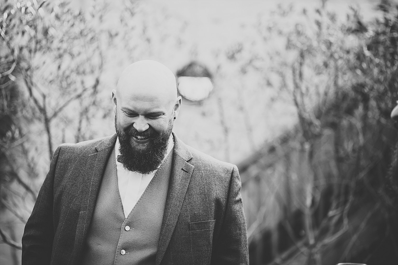 groom waiting before the ceremony at the george hotel in rye