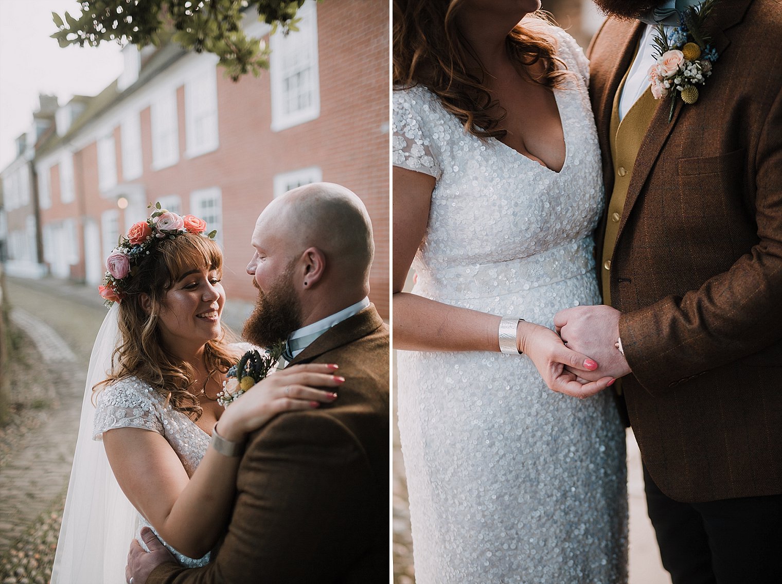 Bride and Groom hugging
