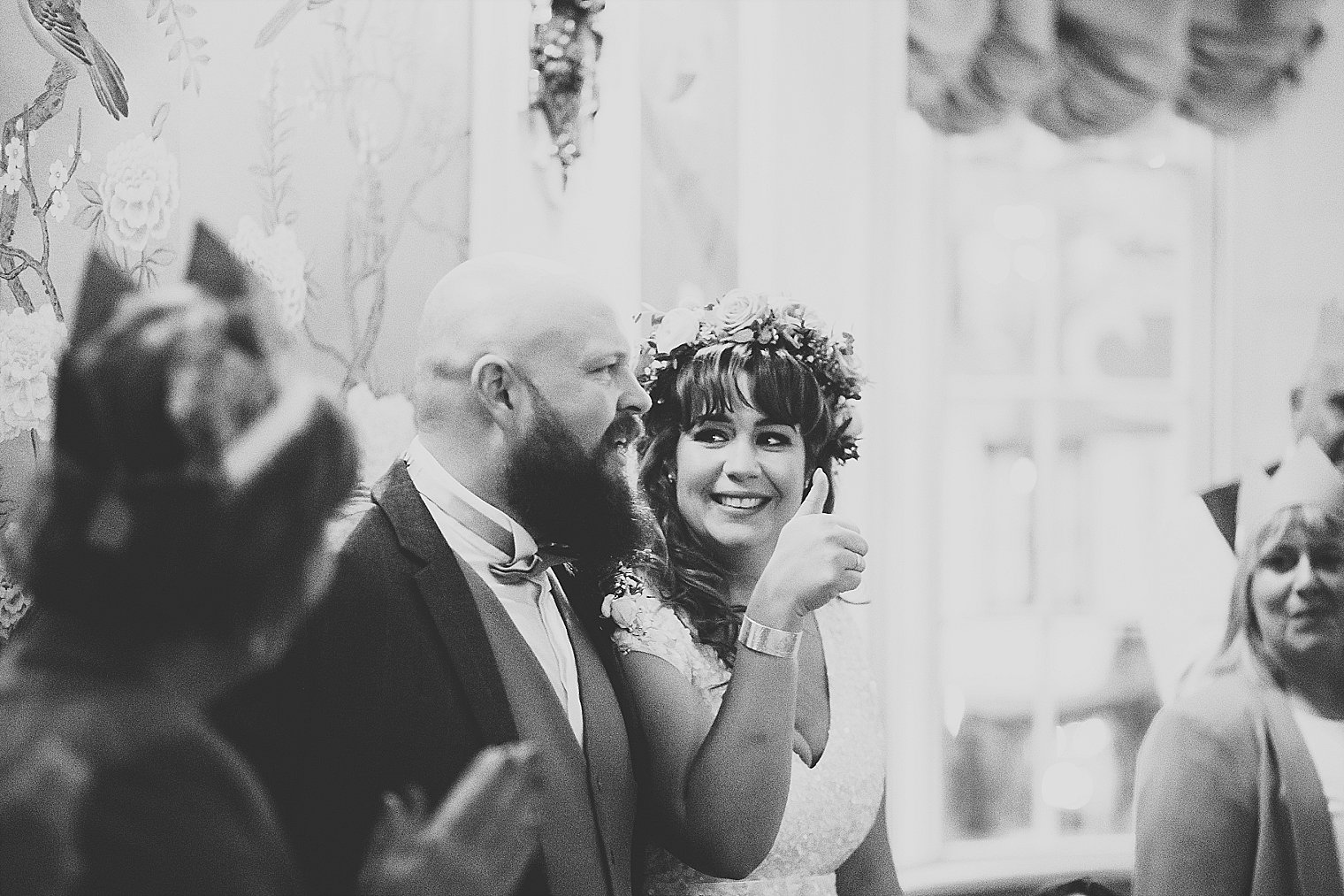 Bride giving thumbs up