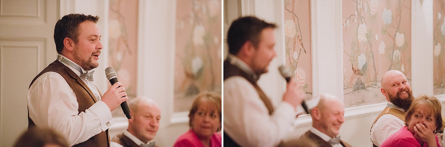 Best Man giving his wedding toast