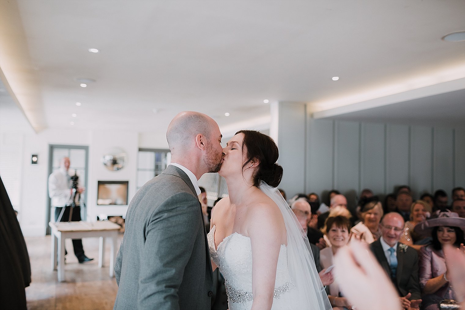 Bride and Groom first kiss
