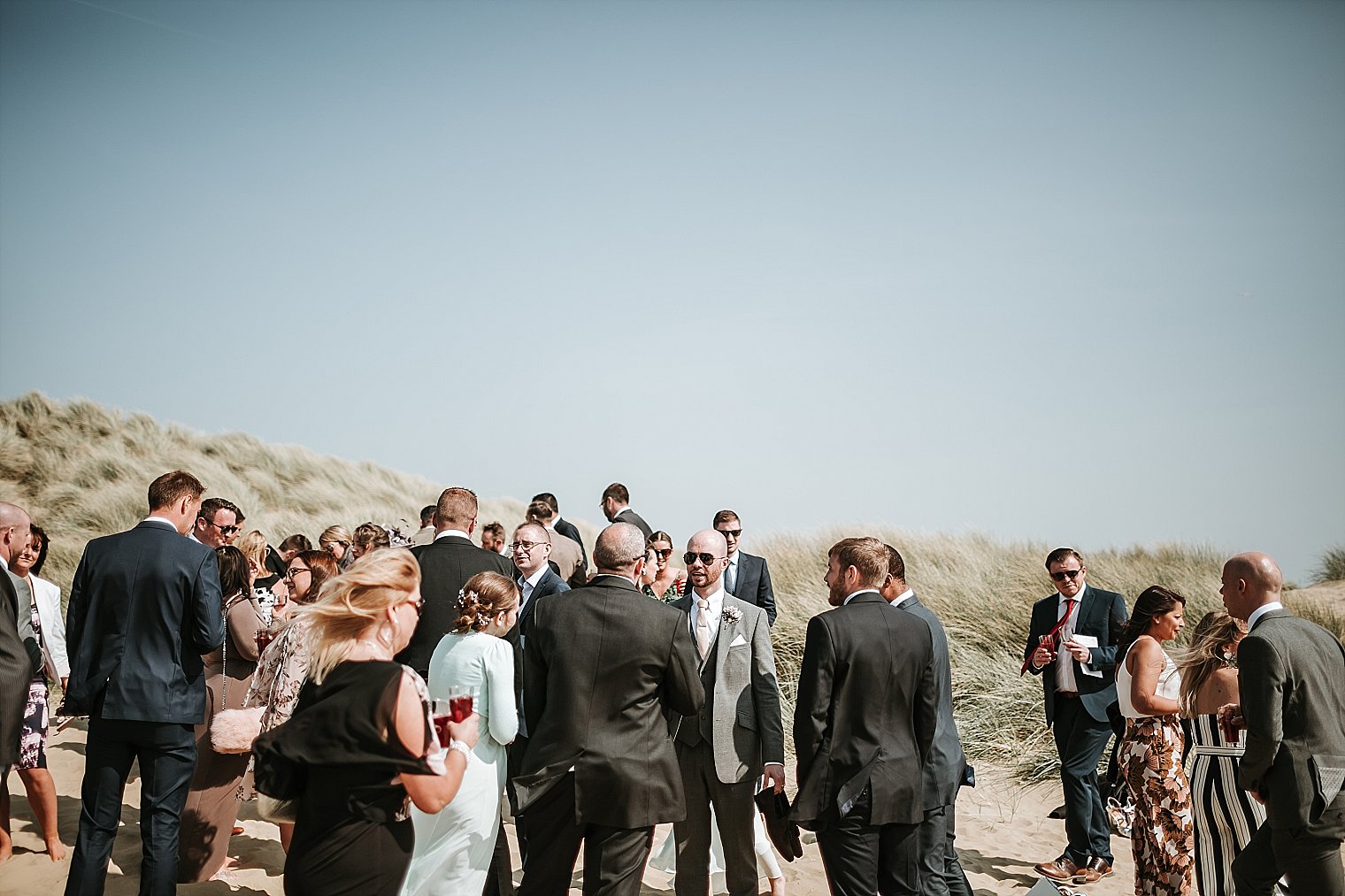 Wedding guests drinking at The Gallivant