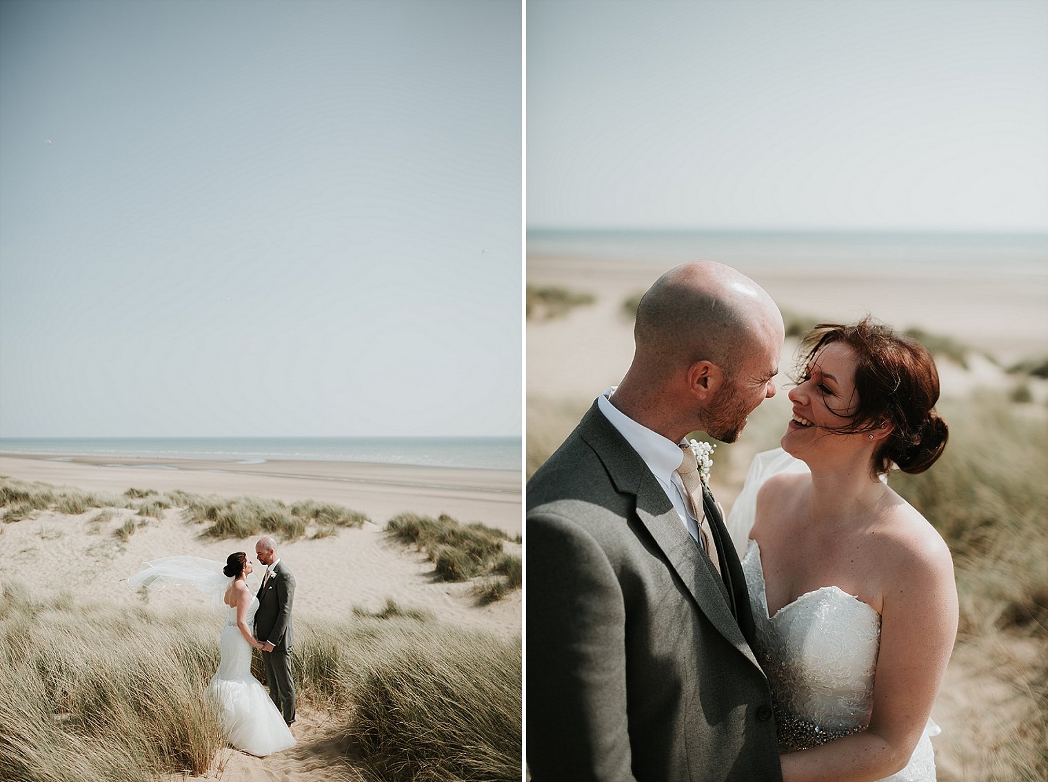 Wedding portrait on Camber Sands