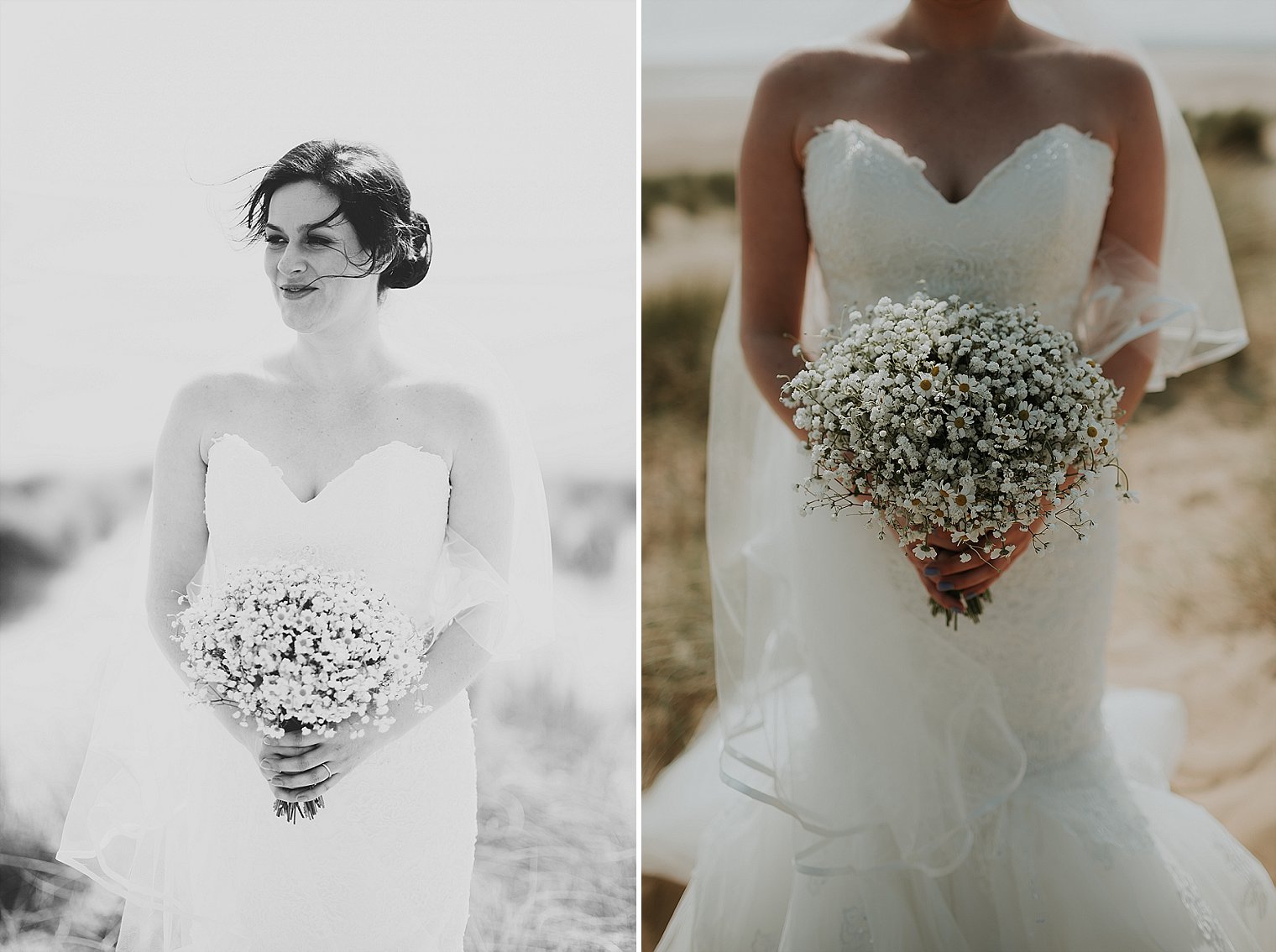 Portrait of bride holding her wedding bouquet