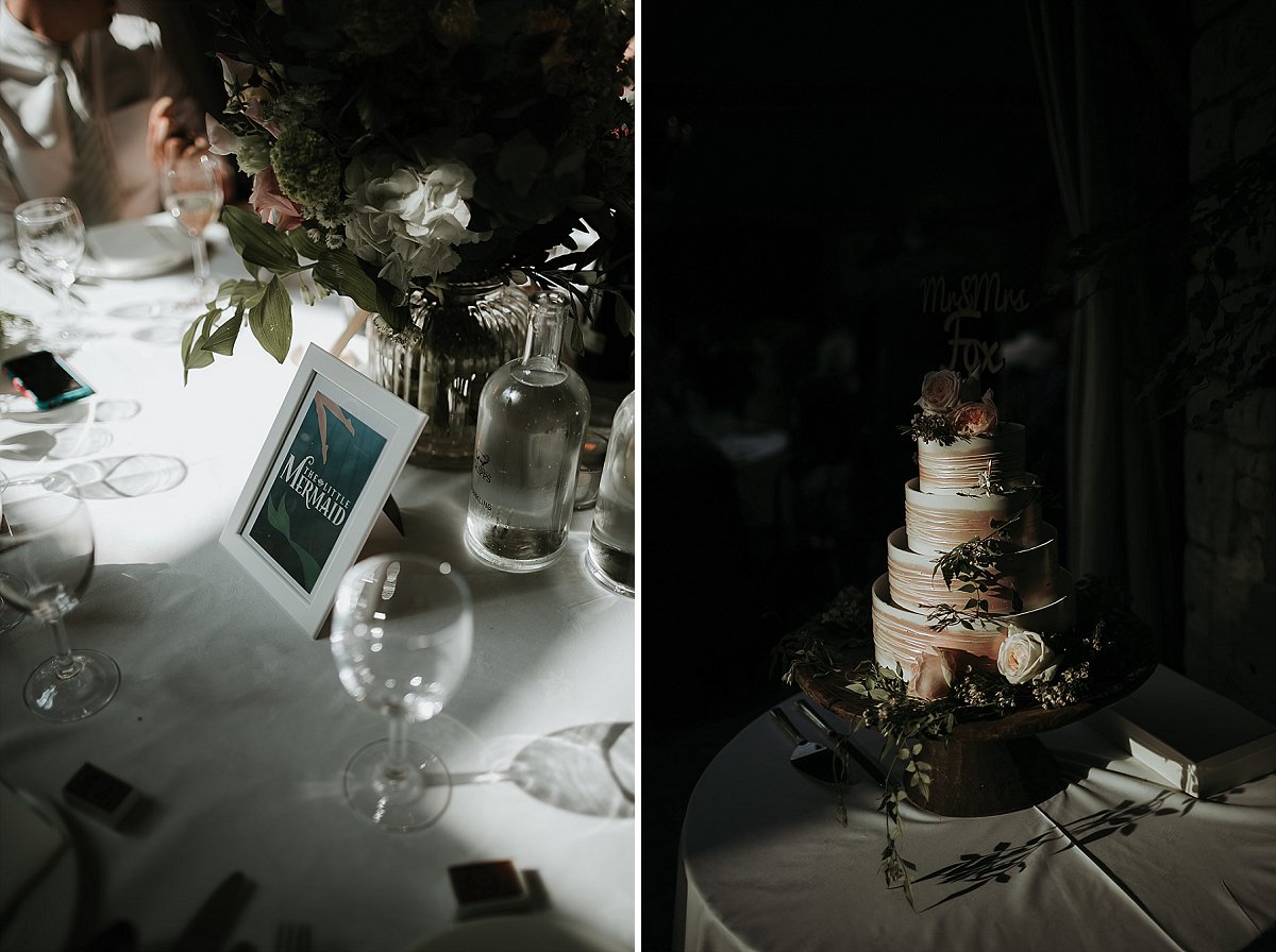 Cake and flowers at Cripps Barn