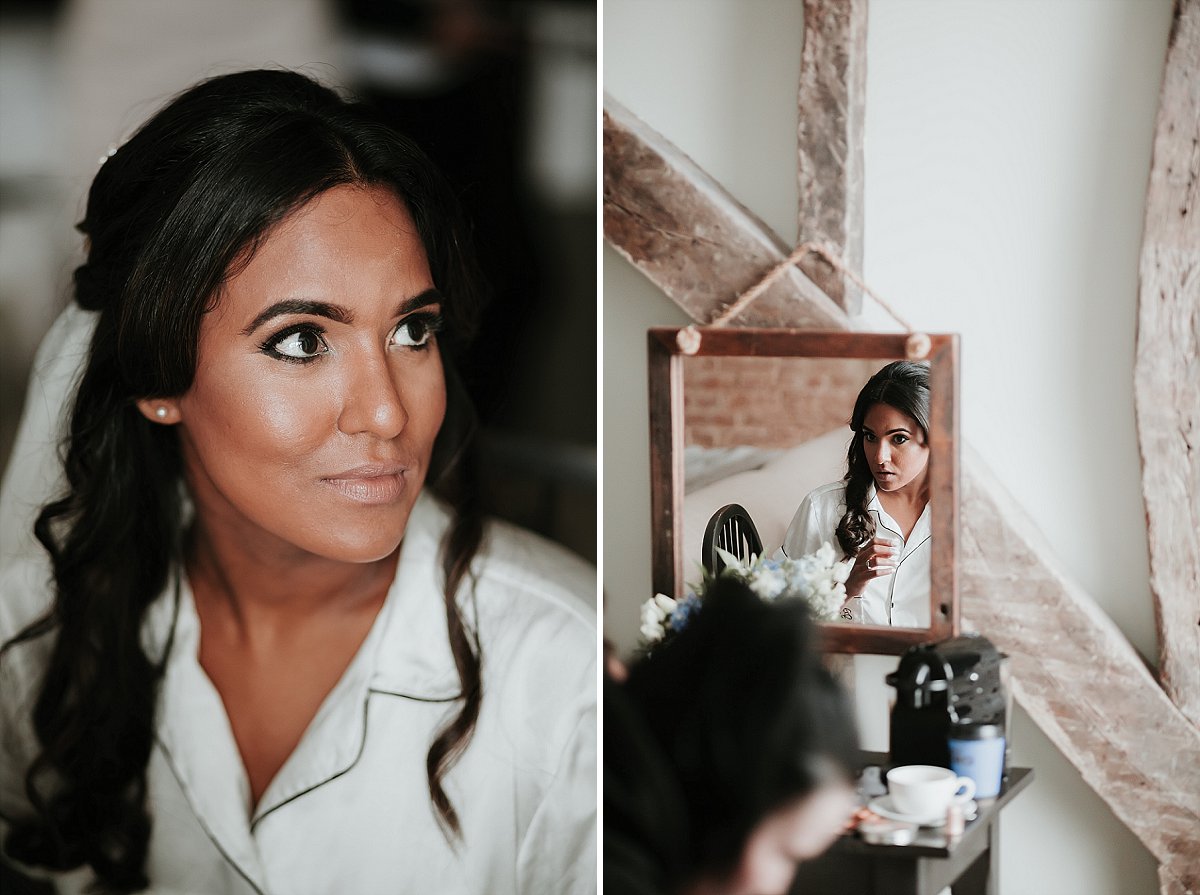 Bride during make up
