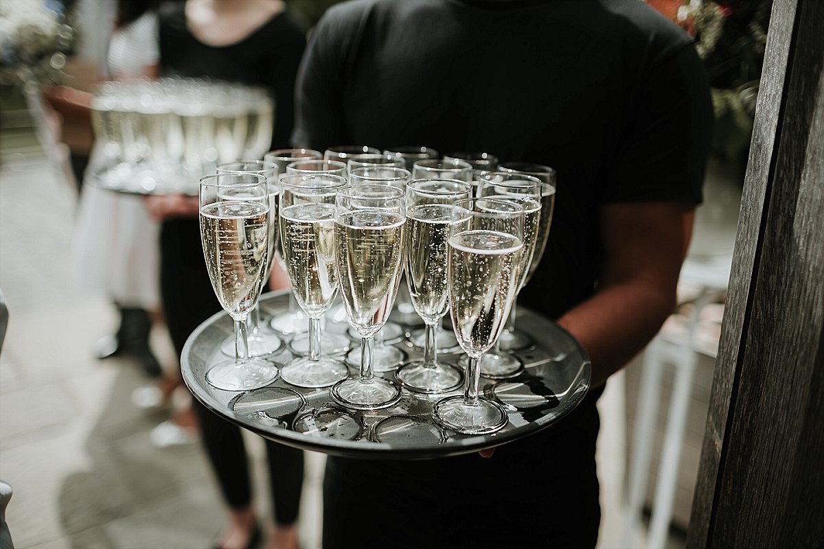 Champagne at wedding