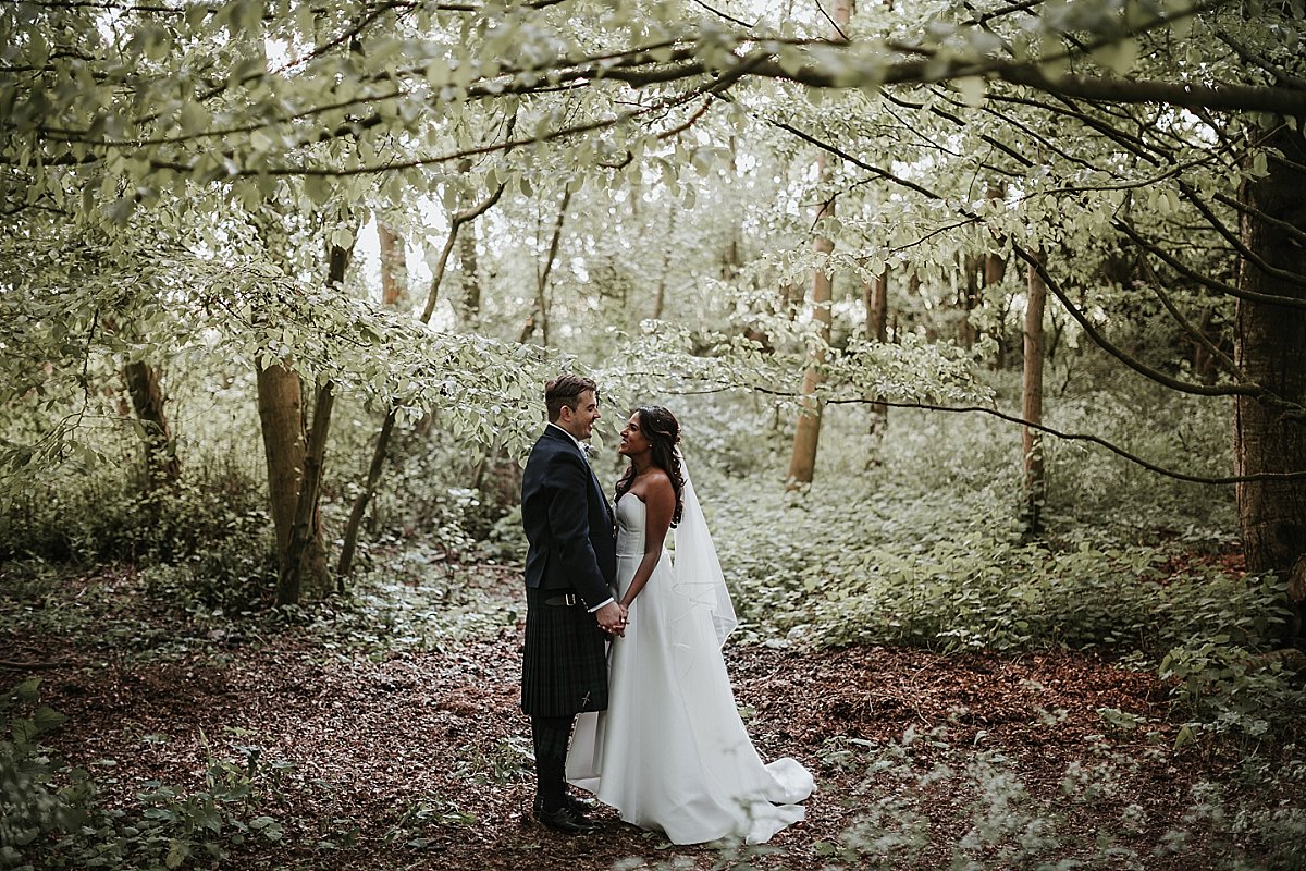 woodland wedding portrait