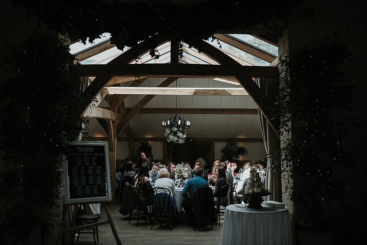 Wedding guests having their dinner