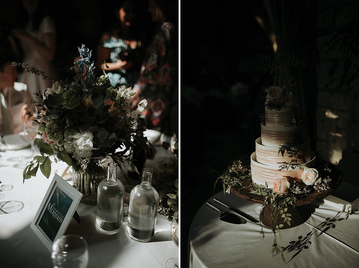 Wedding cake and flowers