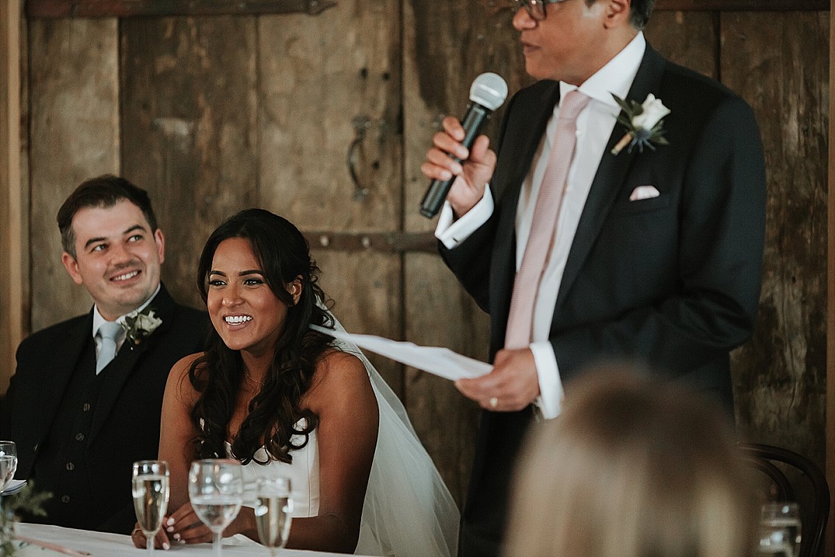 Father of the bride giving his wedding speech