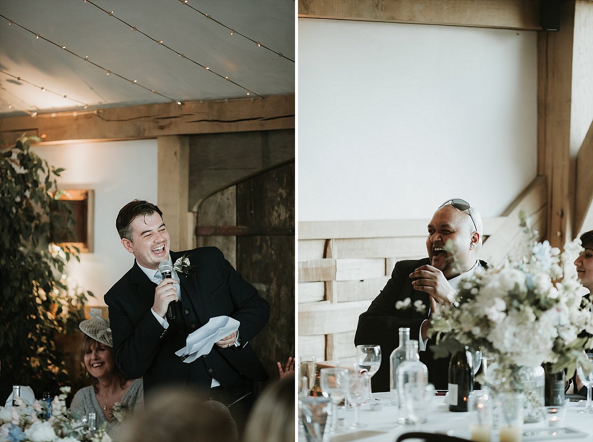 Groom giving wedding speech