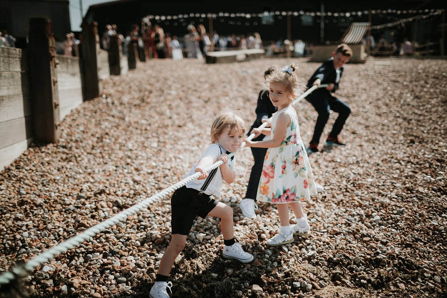 Kids playing on Whitstable beach