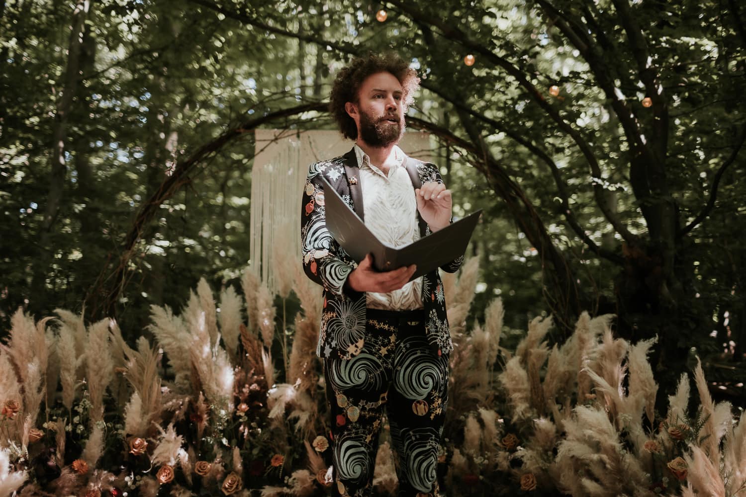Celebrant during the wedding ceremony