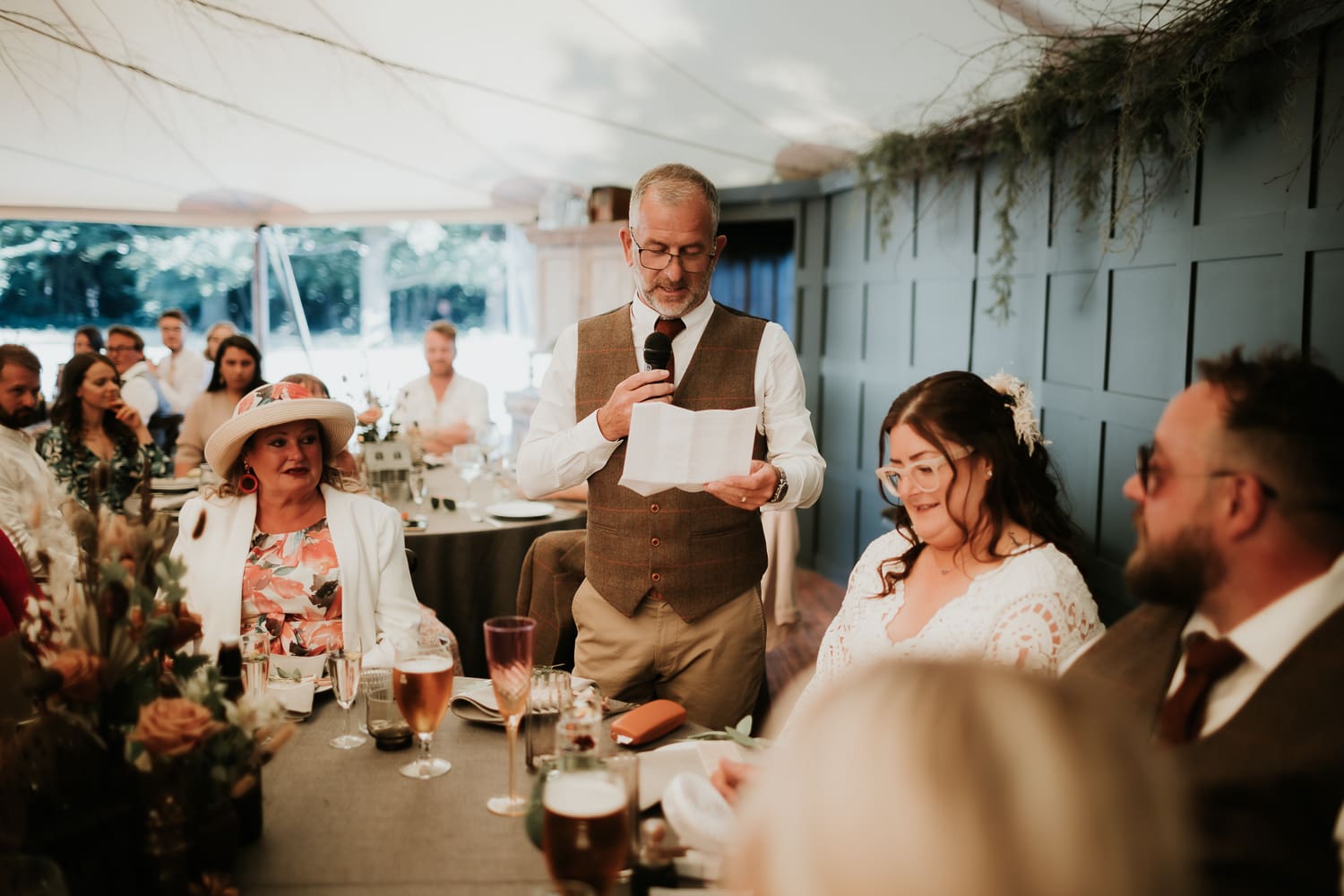 Father of the bride giving a wedding speech