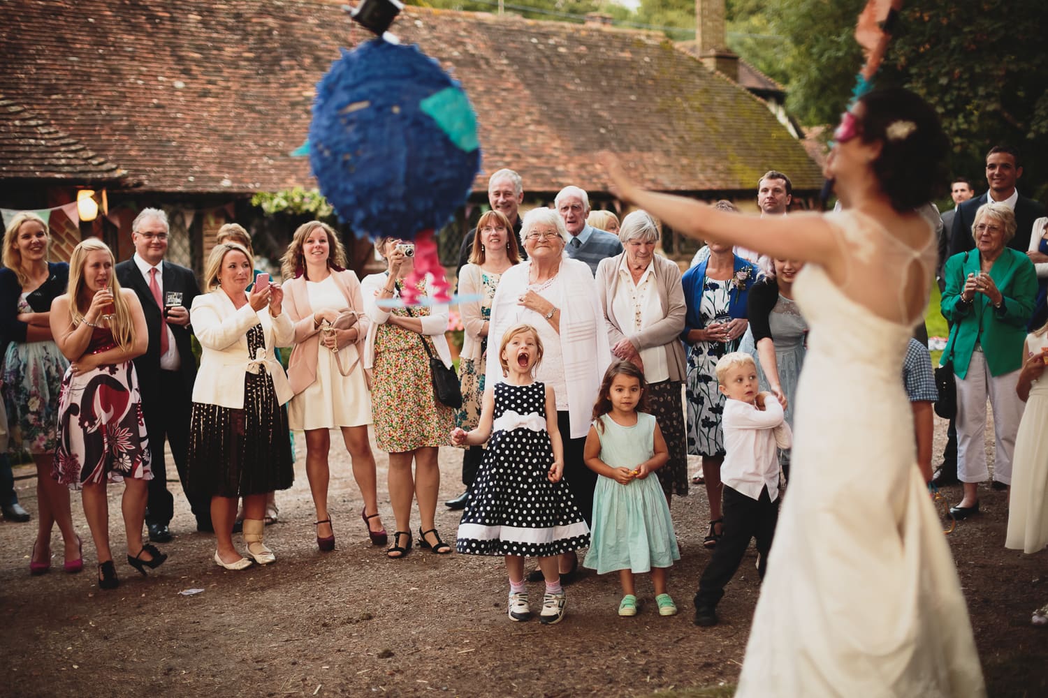 Bride outside Chilham Village Hall