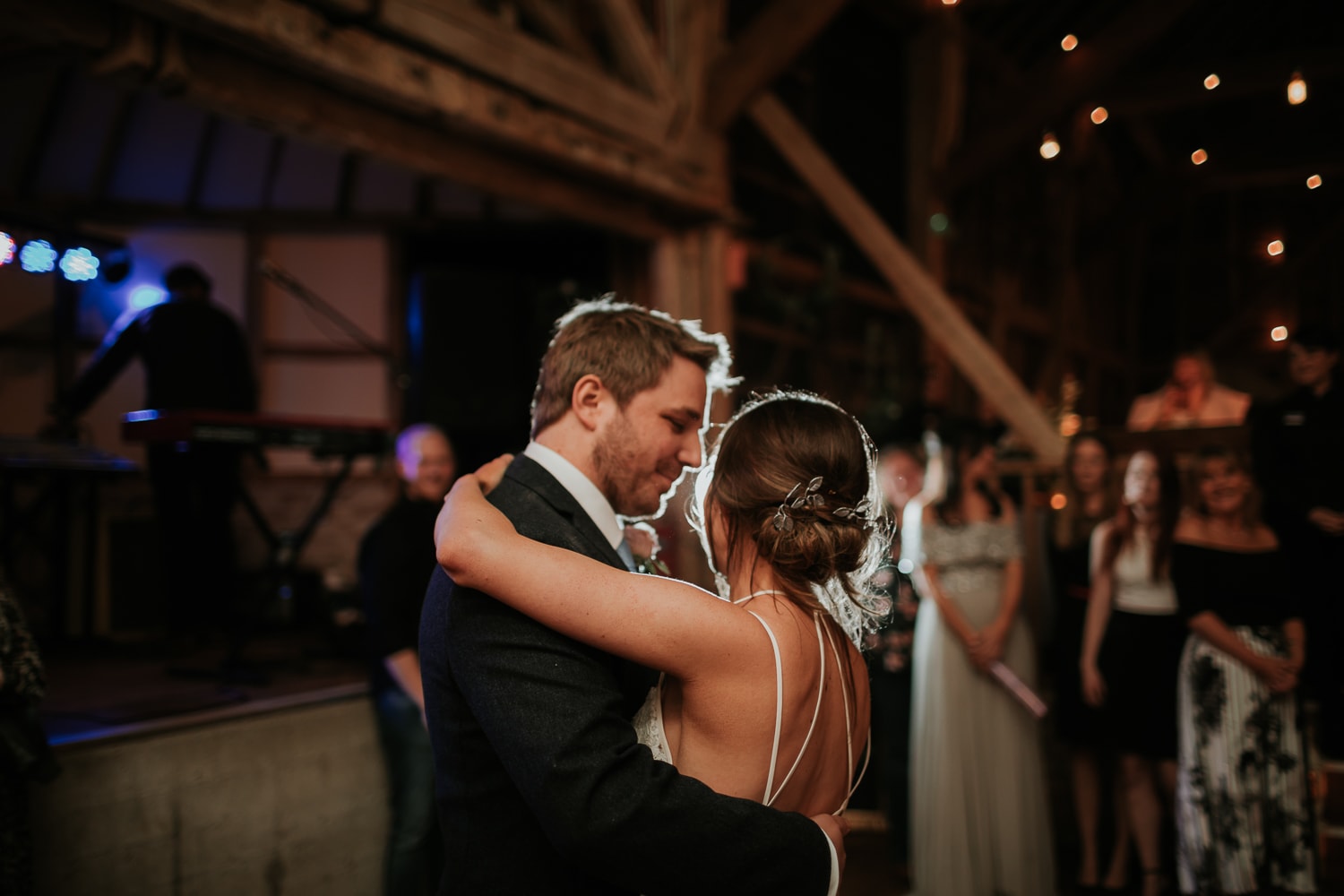 Bride and groom having their first dance